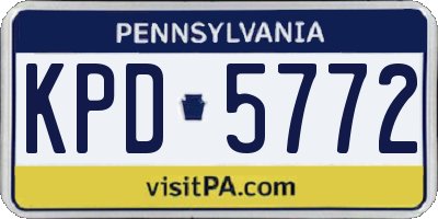 PA license plate KPD5772
