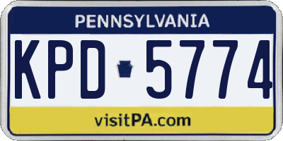 PA license plate KPD5774