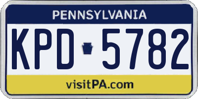 PA license plate KPD5782