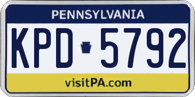 PA license plate KPD5792
