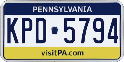 PA license plate KPD5794
