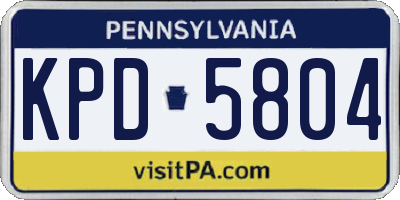 PA license plate KPD5804