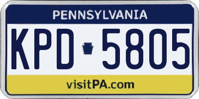 PA license plate KPD5805