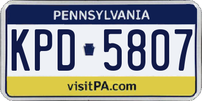 PA license plate KPD5807