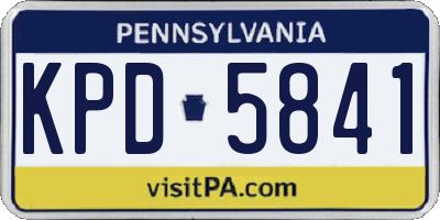 PA license plate KPD5841