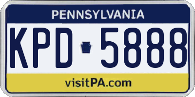 PA license plate KPD5888