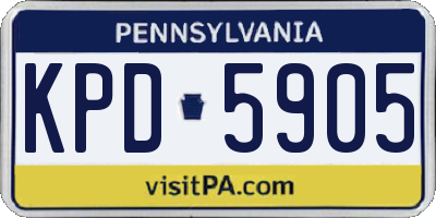 PA license plate KPD5905