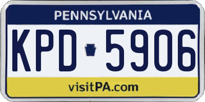 PA license plate KPD5906