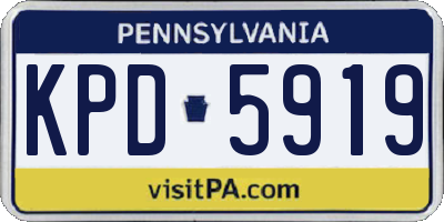 PA license plate KPD5919