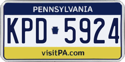 PA license plate KPD5924
