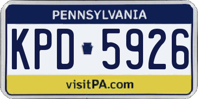 PA license plate KPD5926