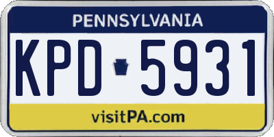 PA license plate KPD5931