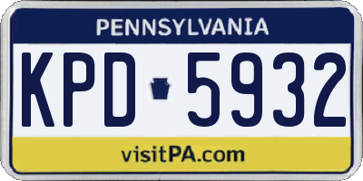 PA license plate KPD5932