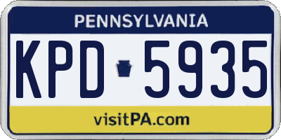 PA license plate KPD5935