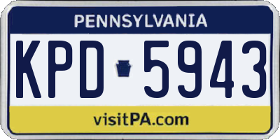 PA license plate KPD5943