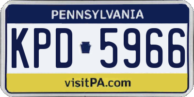 PA license plate KPD5966
