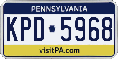 PA license plate KPD5968