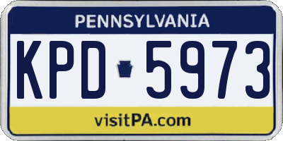 PA license plate KPD5973