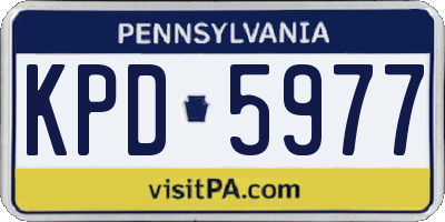 PA license plate KPD5977