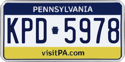 PA license plate KPD5978