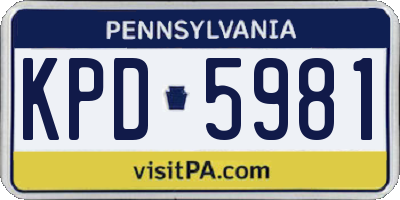 PA license plate KPD5981