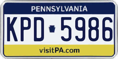 PA license plate KPD5986