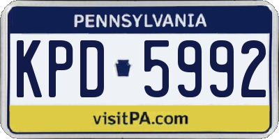 PA license plate KPD5992