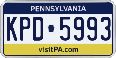PA license plate KPD5993