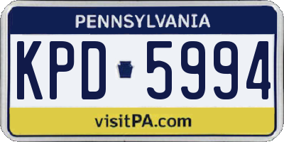 PA license plate KPD5994