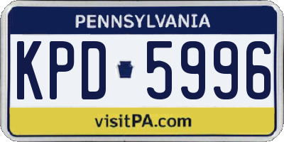PA license plate KPD5996