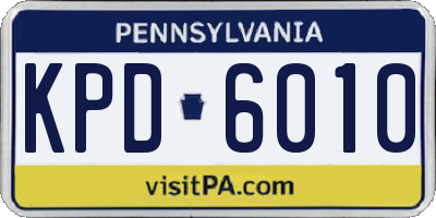 PA license plate KPD6010