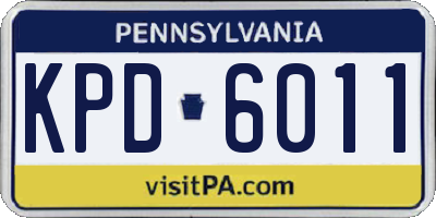 PA license plate KPD6011