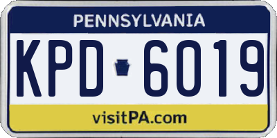 PA license plate KPD6019