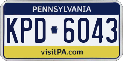 PA license plate KPD6043