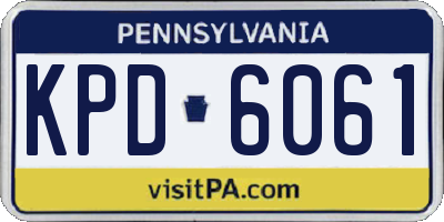 PA license plate KPD6061