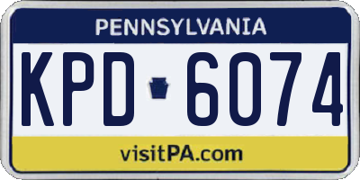 PA license plate KPD6074