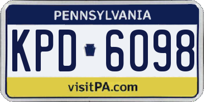PA license plate KPD6098