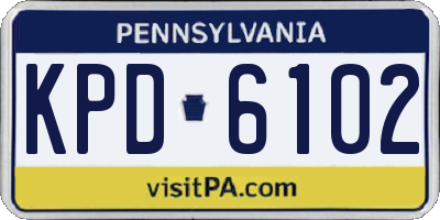 PA license plate KPD6102