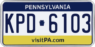 PA license plate KPD6103