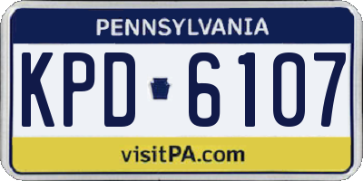 PA license plate KPD6107