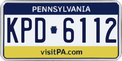 PA license plate KPD6112