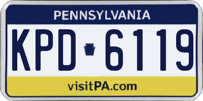 PA license plate KPD6119