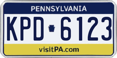 PA license plate KPD6123