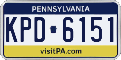 PA license plate KPD6151