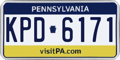 PA license plate KPD6171
