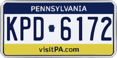 PA license plate KPD6172