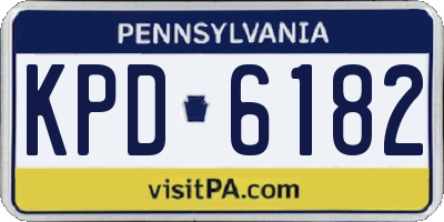 PA license plate KPD6182