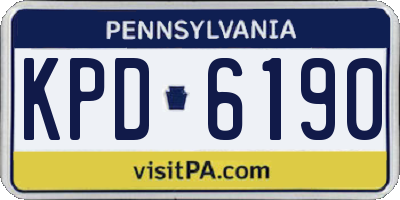 PA license plate KPD6190