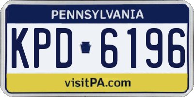 PA license plate KPD6196
