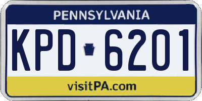 PA license plate KPD6201
